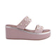 Inuovo 8686 Double Strap Pearl Wedge - Blush - My Shoe Shop - Wedge