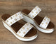 Inuovo 8686 Double Strap Pearl Wedge - White - My Shoe Shop - Wedge