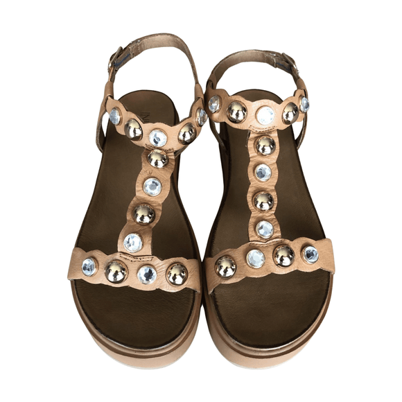 Inuovo 8733 Studded Sandal - Coconut - My Shoe Shop - sandal