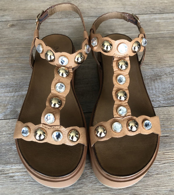 Inuovo 8733 Studded Sandal - Coconut - My Shoe Shop - sandal