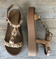 Inuovo 8733 Studded Sandal - Coconut - My Shoe Shop - sandal