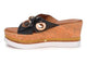 Inuovo 8790 Slip In Wedge with Gold Eyelets - Black - My Shoe Shop - Wedge