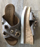Inuovo 8790 Slip In Wedge with Gold Eyelets - Grey - My Shoe Shop - Wedge