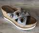 Inuovo 8790 Slip In Wedge with Gold Eyelets - Grey - My Shoe Shop - Wedge