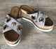 Inuovo 8790 Slip In Wedge with Gold Eyelets - Grey - My Shoe Shop - Wedge
