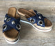 Inuovo 8790 Slip In Wedge with Silver Eyelets - Navy - My Shoe Shop - Wedge