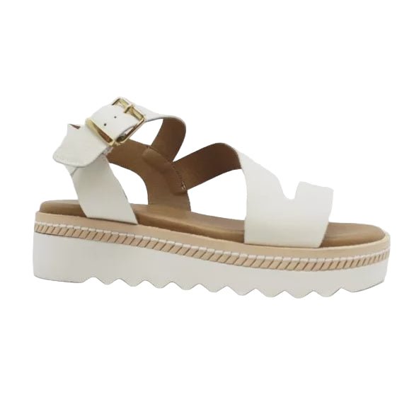 Inuovo 889009 Sandal with Ankle Strap - Crema - My Shoe Shop - sandal