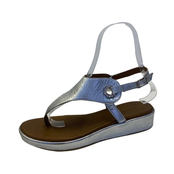 Inuovo 9007 Triangular Shaped Leather Sandal - Silver - My Shoe Shop - sandal
