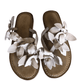 Inuovo 9091 Leather Slipper with Flowers- Blush - My Shoe Shop - Slipper