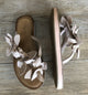 Inuovo 9091 Leather Slipper with Flowers- Blush - My Shoe Shop - Slipper