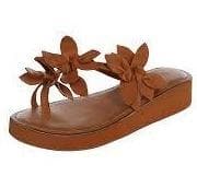 Inuovo 9105 Leather Slipper Wedge with Flowers- Coconut - My Shoe Shop - Wedge