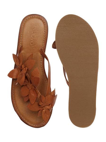 Inuovo 9105 Leather Slipper Wedge with Flowers- Coconut - My Shoe Shop - Wedge