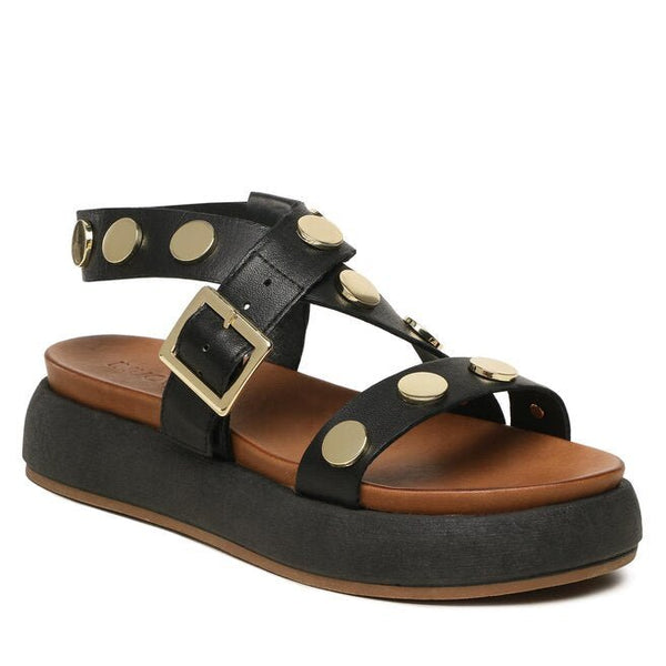 Inuovo 972013 Studded Sandal - Black - My Shoe Shop - sandal