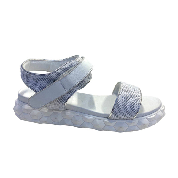 Inuovo bubble sole sandal with velcro strap - White - My Shoe Shop - sandal