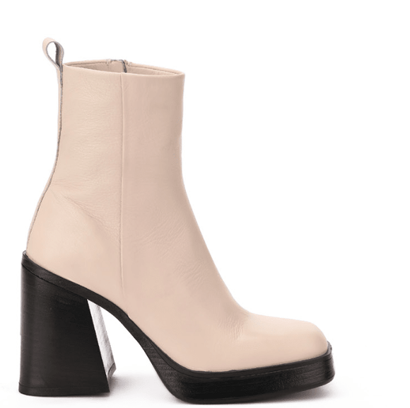 Inuovo Heeled Leather Ankle Boot - Crema (2025) A66001 - My Shoe Shop - boot