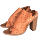Inuovo Heels w Soft Lasercut Leather- Coconut - My Shoe Shop - Heels