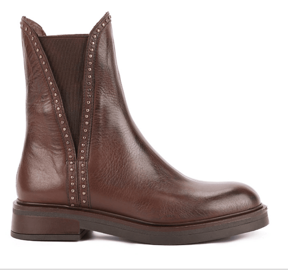 Inuovo Leather Boots w Studs - Dark Brown (2025) - My Shoe Shop - General