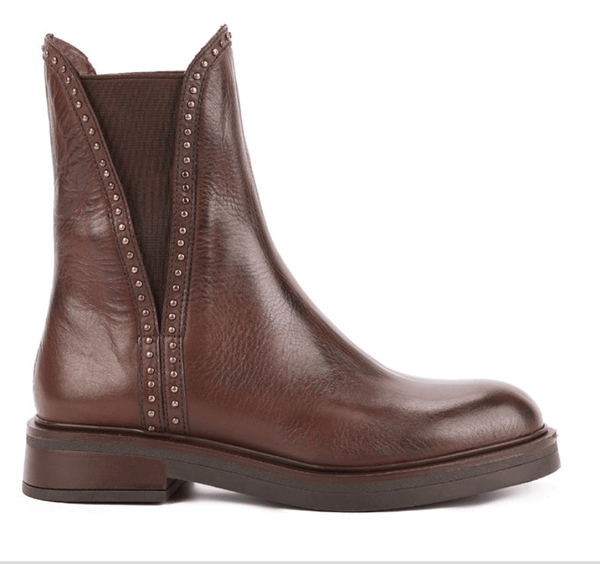 Inuovo Leather Boots w Studs - Dark Brown (2025) - My Shoe Shop - General