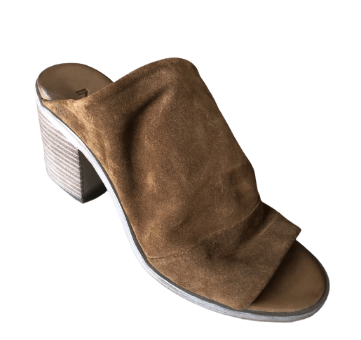 Inuovo Soft Suede Heels - Coconut - My Shoe Shop - sandal
