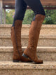 Knee height Boot with Rivets - TAN - My Shoe Shop - boot