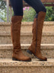 Knee height Boot with Rivets - TAN - My Shoe Shop - boot