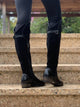 Knee High Suede and Leather Boot - Black - My Shoe Shop - boot