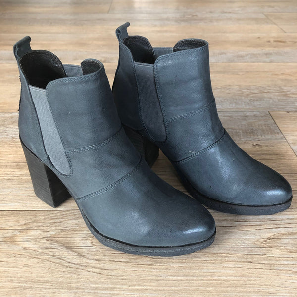 La Femme Plus Heel Boots - Denim Grey - My Shoe Shop - boot