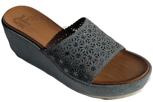 La Femme Plus Suede SF05-1A Wedge - Laguna Blue - My Shoe Shop - Wedge