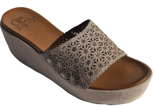 La Femme Plus Suede SF05-1A Wedge - Nude - My Shoe Shop - Wedge