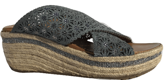 LAGUNA SF05-3 SUEDE CRISS CROSS WEDGE - My Shoe Shop - Wedge