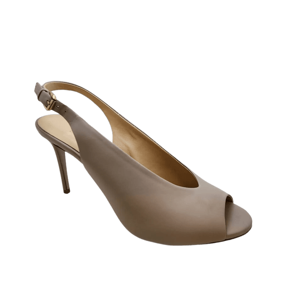 Poletto Peep Toe High Heel Sandal - Nude - My Shoe Shop - Heel
