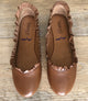 Relance Frilled Leather Ballerina - Brandy - My Shoe Shop - Ballerina