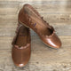 Relance Frilled Leather Ballerina - Brandy - My Shoe Shop - Ballerina