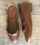 Relance Frilled Leather Ballerina - Brandy - My Shoe Shop - Ballerina