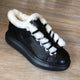 Sergio Puccini Leather Sneaker with Fur - Black - My Shoe Shop - Leather sneaker
