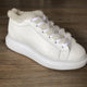 Sergio Puccini Leather Sneaker with Fur - White - My Shoe Shop - Leather sneaker