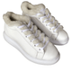 Sergio Puccini Leather Sneaker with Fur - White - My Shoe Shop - Leather sneaker