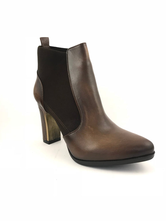 Short High Heel Boot with Elastic - brown - My Shoe Shop - boot