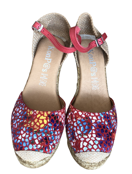 Spanish wedges with ankle strap - Katrina Fuego (red) - My Shoe Shop - wedges