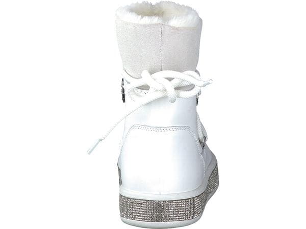 Studio Modd Boot 30805 w bling edge and fur - White - My Shoe Shop - Sneaker Boot