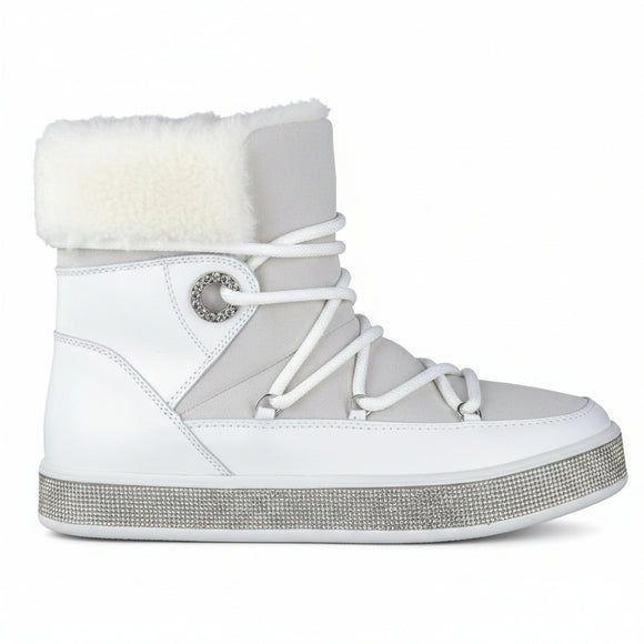 Studio Modd 30805 suede faux-fur boot in White