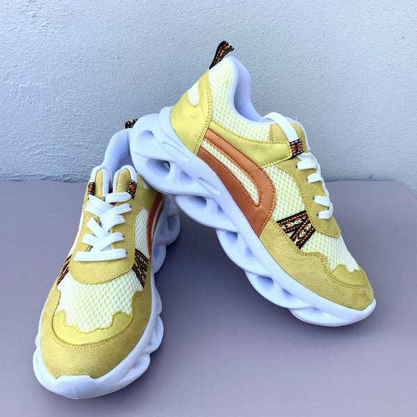 Summer Yellow Takkie with lace and twisted sole - My Shoe Shop - Sneaker