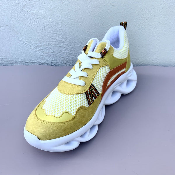 Summer Yellow Takkie with lace and twisted sole - My Shoe Shop - Sneaker