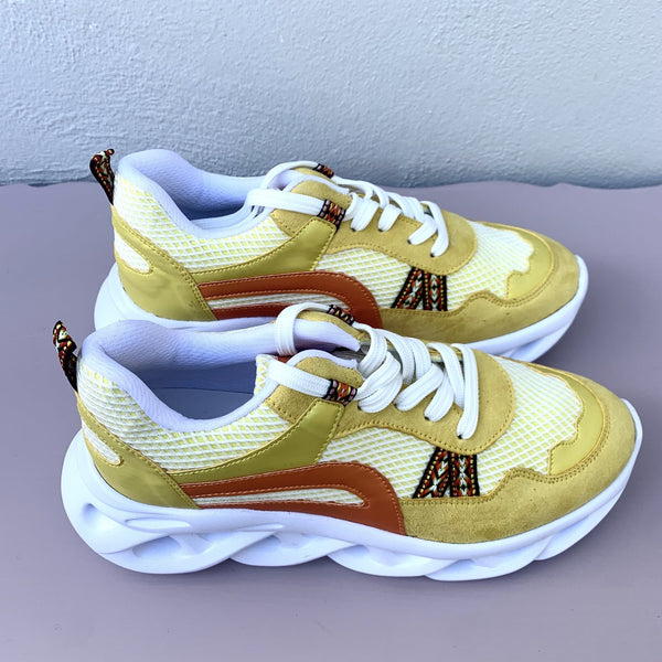 Summer Yellow Takkie with lace and twisted sole - My Shoe Shop - Sneaker
