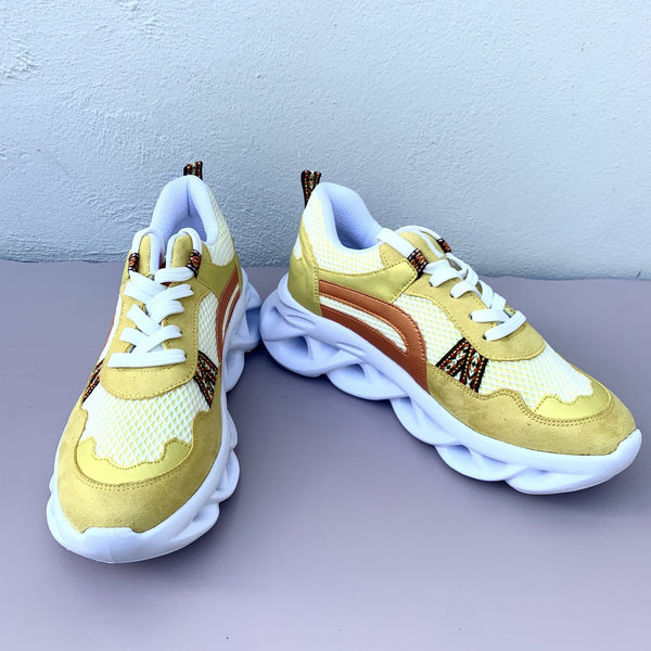 Summer Yellow Takkie with lace and twisted sole - My Shoe Shop - Sneaker