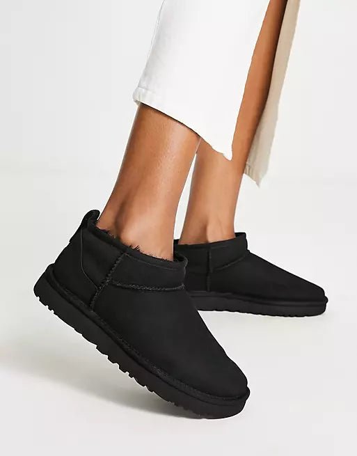 UGG Classic Ultra Mini II - Black Suede - My Shoe Shop - Boots
