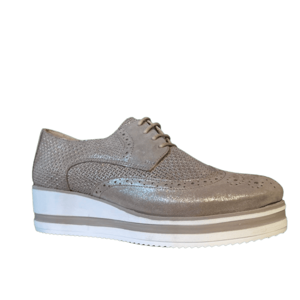 Via Veneto 6293 Summer Wedge Loafer w Lace - Taupe - My Shoe Shop - Loafer