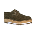 Via Veneto 6303 Suede Wedge Loafer - Military Green - My Shoe Shop - Loafer