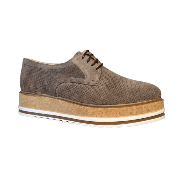Via Veneto 6303 Suede Wedge Loafer - Mink - My Shoe Shop - Loafer