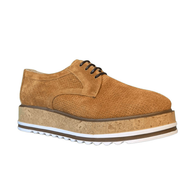Via Veneto 6303 Suede Wedge Loafer - Tan - My Shoe Shop - Loafer